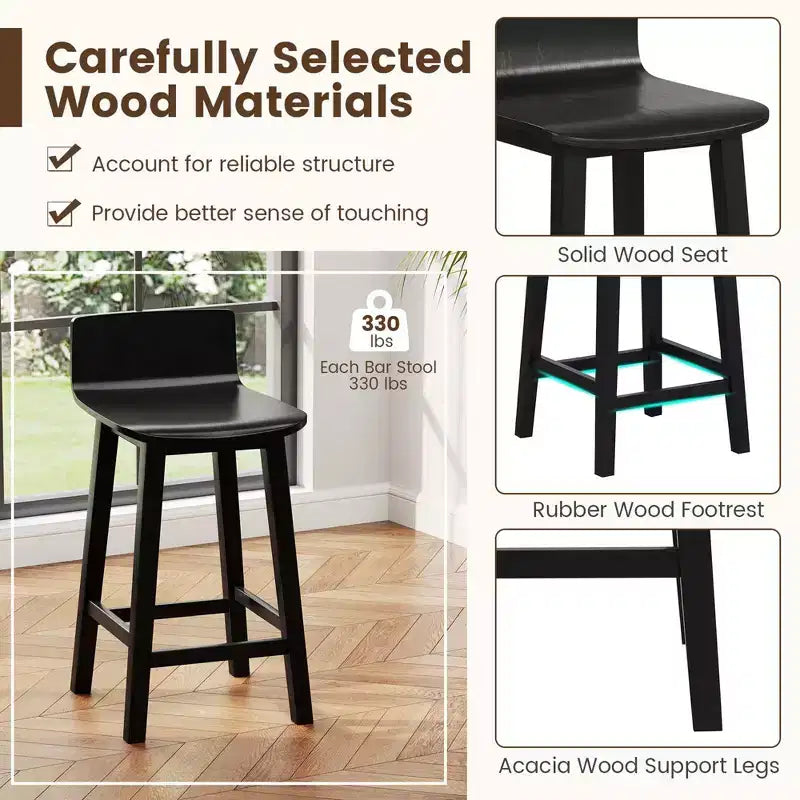 Tabourets de bar en bois