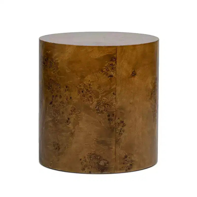 Jennifer Taylor Home Nebula 20 Accent Oval Pillar Side Table, Medium Brown Walnut Burl Wood
