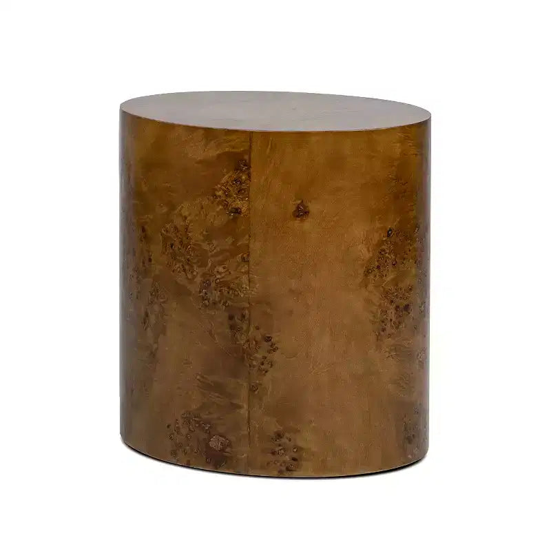Table d'appoint Accent ovale en loupe de noyer brun moyen