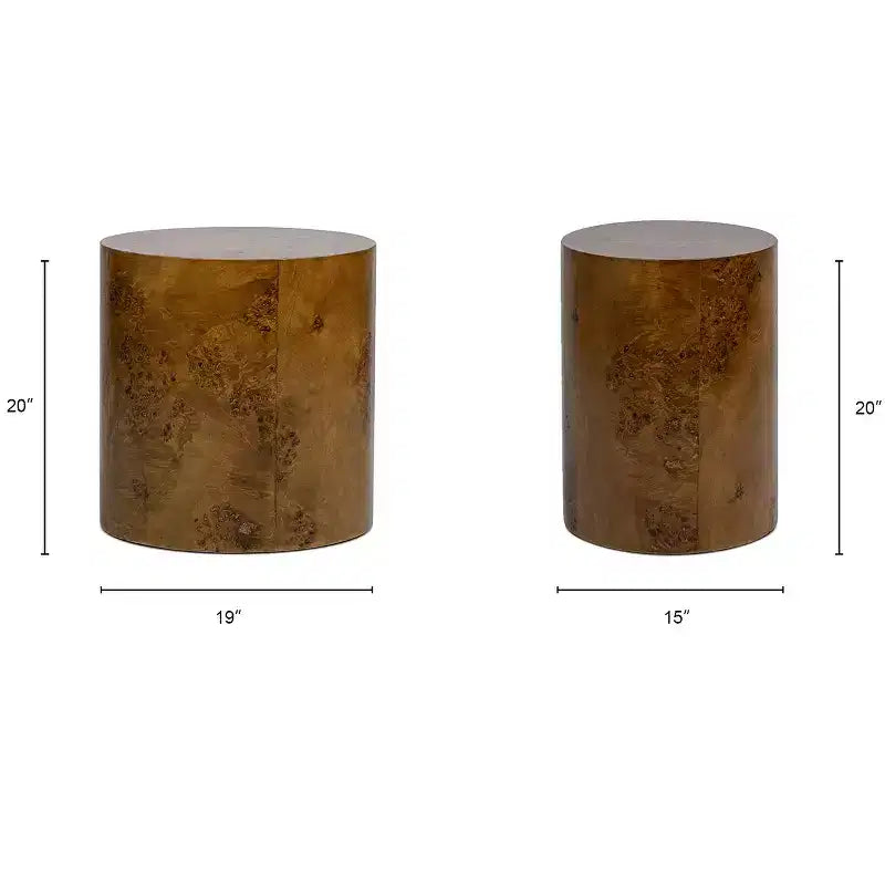 Table d'appoint Accent ovale en loupe de noyer brun moyen