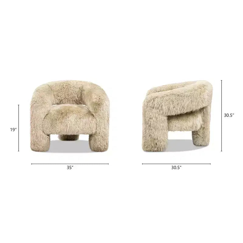 Fauteuil cabriolet en cuir de mouton véritable