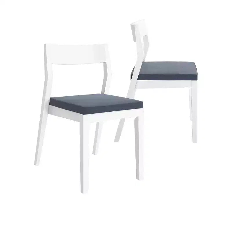 Plank+Beam Set of 2 Modern Dining Chairs, Cushioned Seat Kitchen Chair, Upholstered Solid Wood Chair for OfficeandLivingRoom, White/Graphite