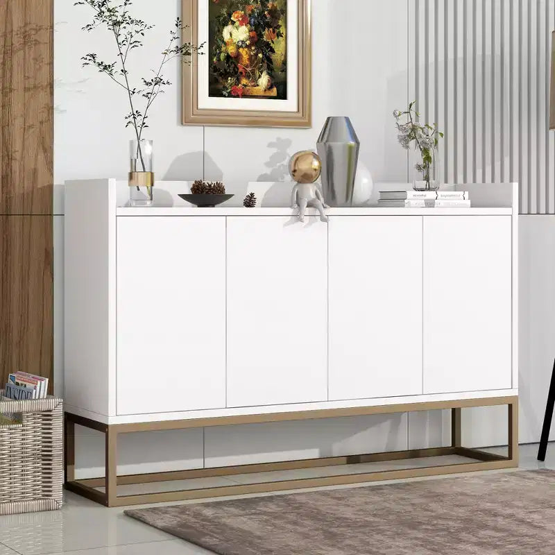 Bahut en bois 47,2 po avec 4 portes