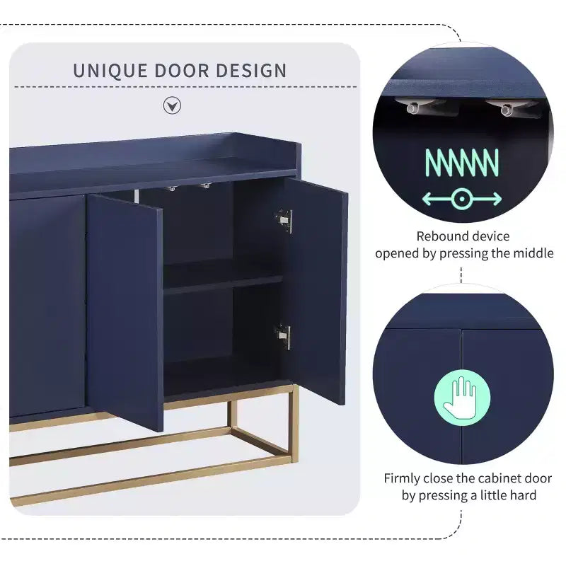 Bahut en bois 47,2 po avec 4 portes