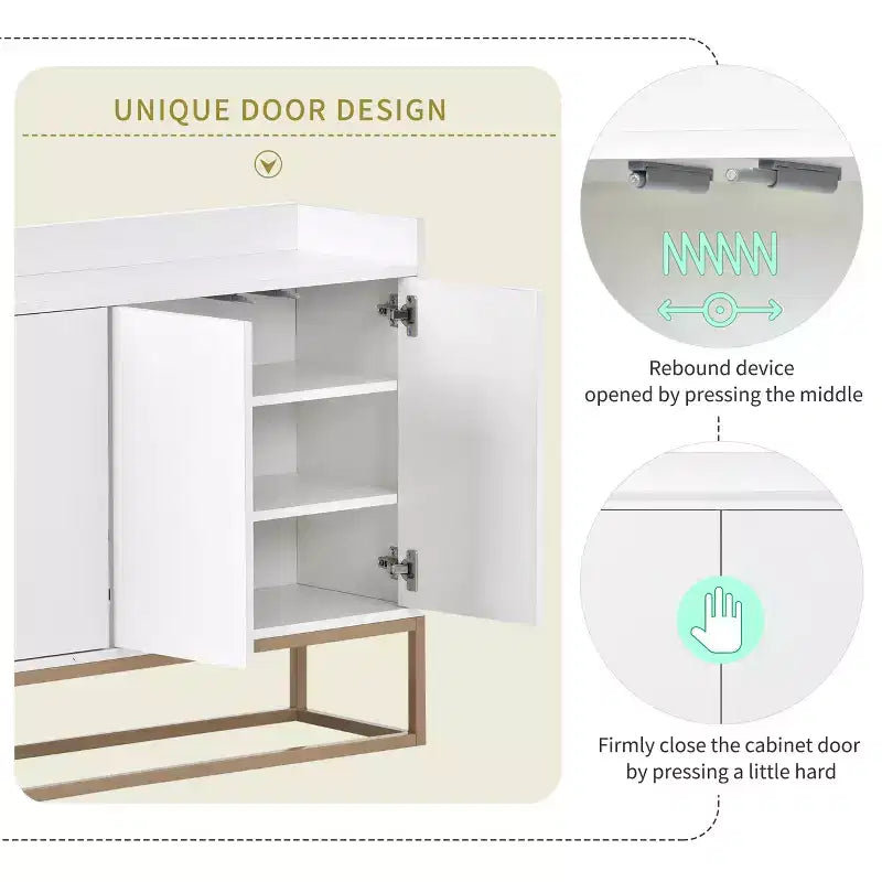Bahut en bois 47,2 po avec 4 portes