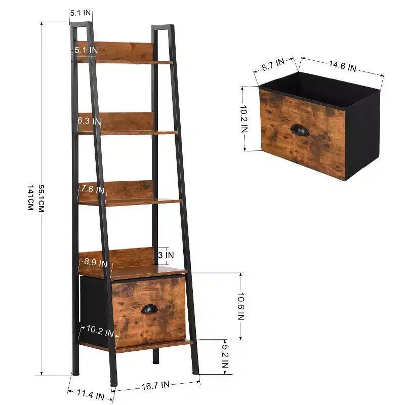 Étagère trapézoïdale de style rustique