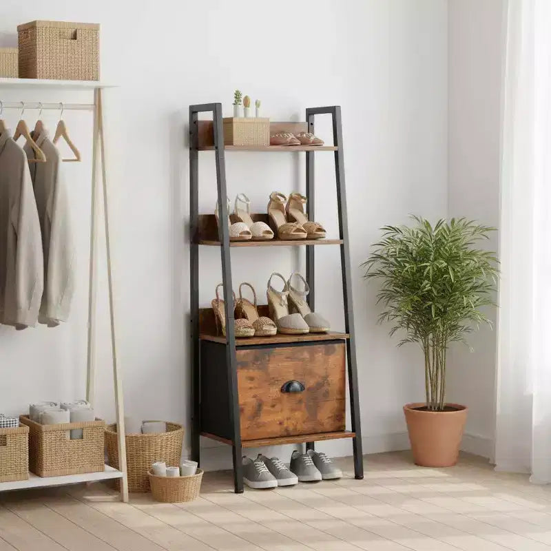 Étagère trapézoïdale de style rustique
