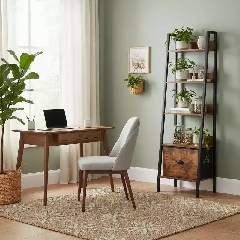 Étagère trapézoïdale de style rustique