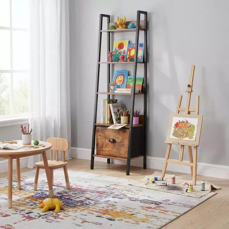 Étagère trapézoïdale de style rustique