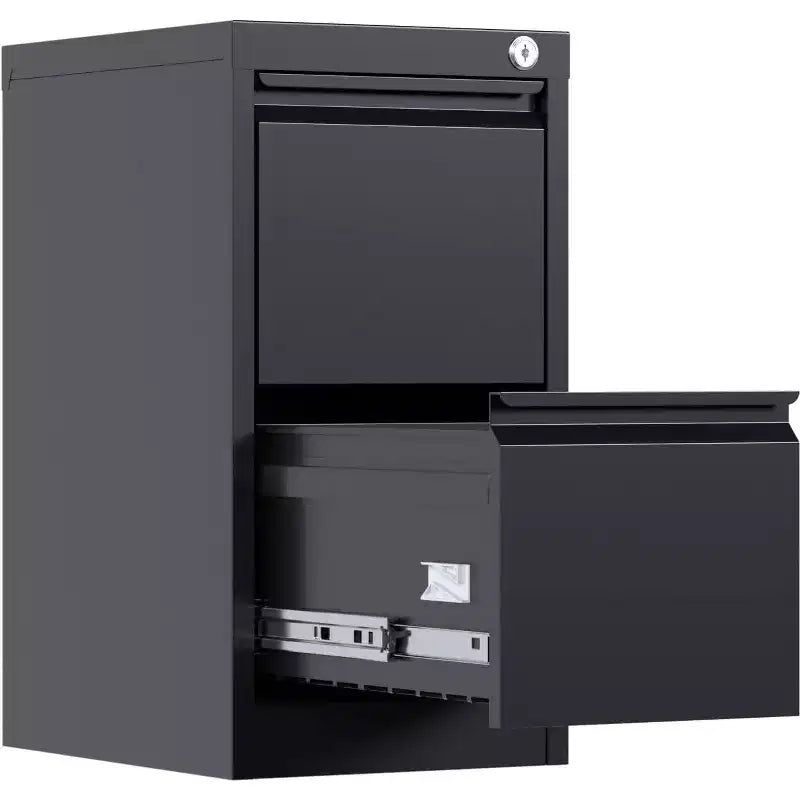 File Cabinets, Lockable 3-Drawers Black Metal Storage Cabinets for Home Office to Hanging Files Letter/Legal/F4/A4 Size