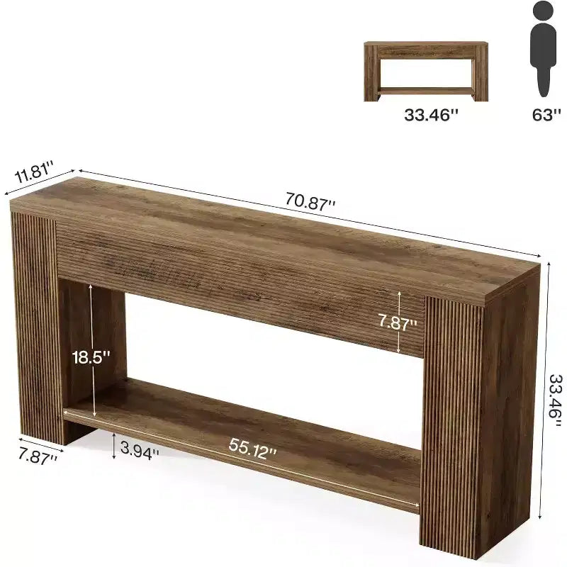 Console étroite en bois