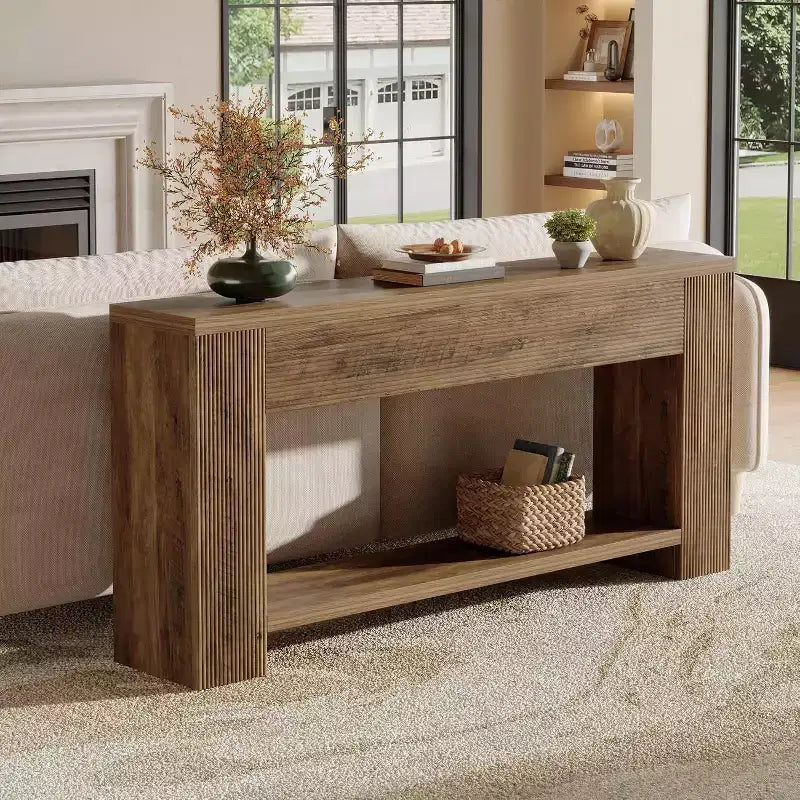 Console étroite en bois