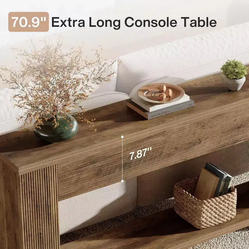 Console étroite en bois