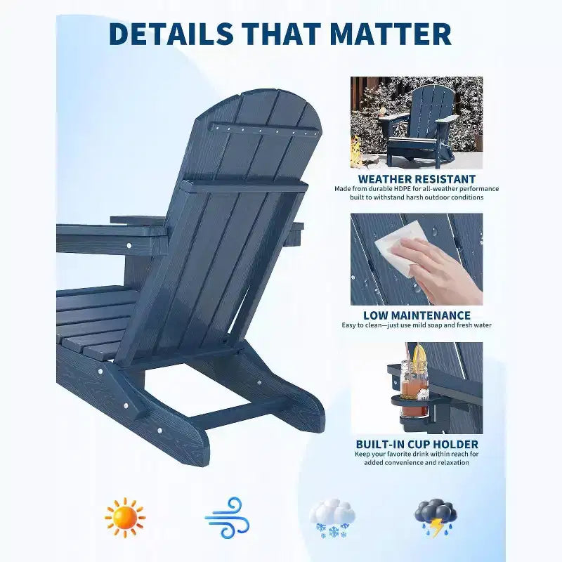 Chaise pliante avec table d'appoint intégrée