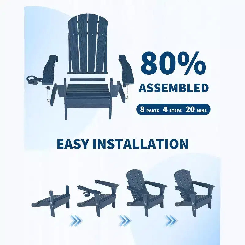 Chaise pliante avec table d'appoint intégrée