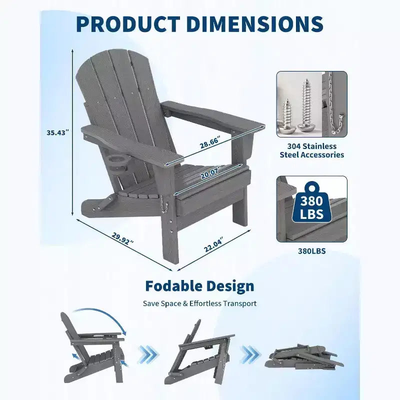 Chaise pliante avec table d'appoint intégrée