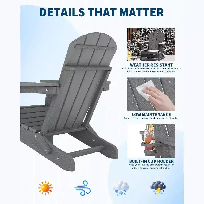 Chaise pliante avec table d'appoint intégrée