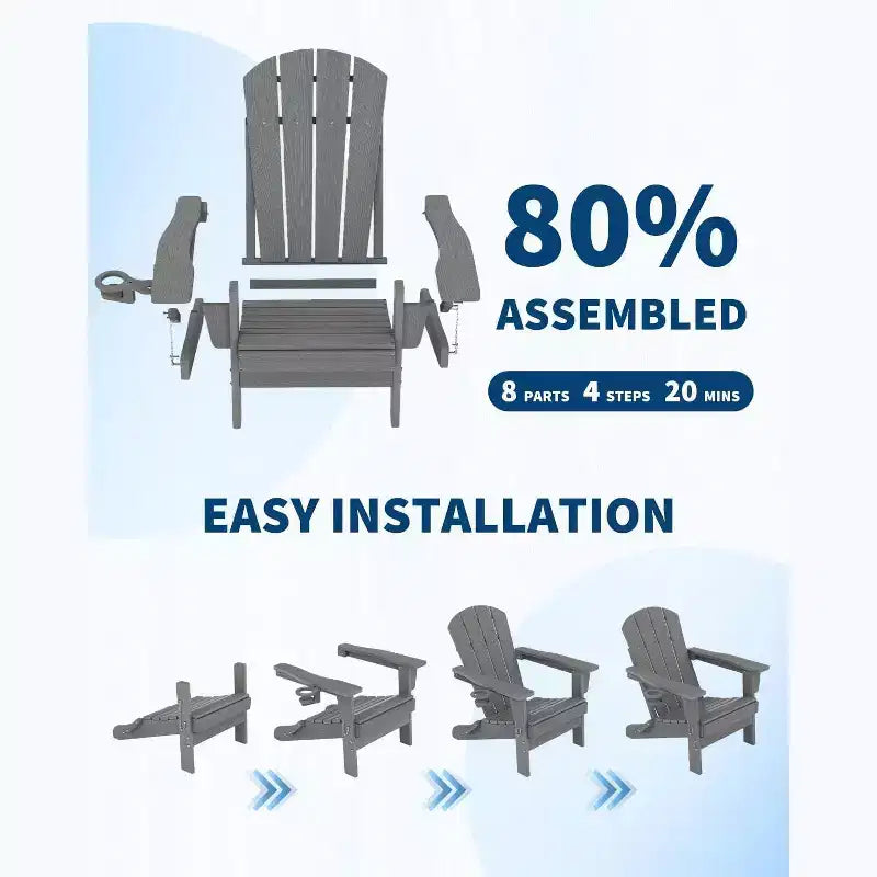 Chaise pliante avec table d'appoint intégrée