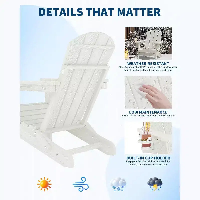 Chaise pliante avec table d'appoint intégrée