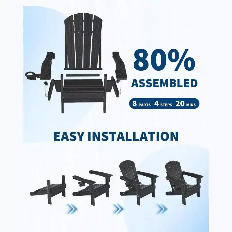 Chaise pliante avec table d'appoint intégrée