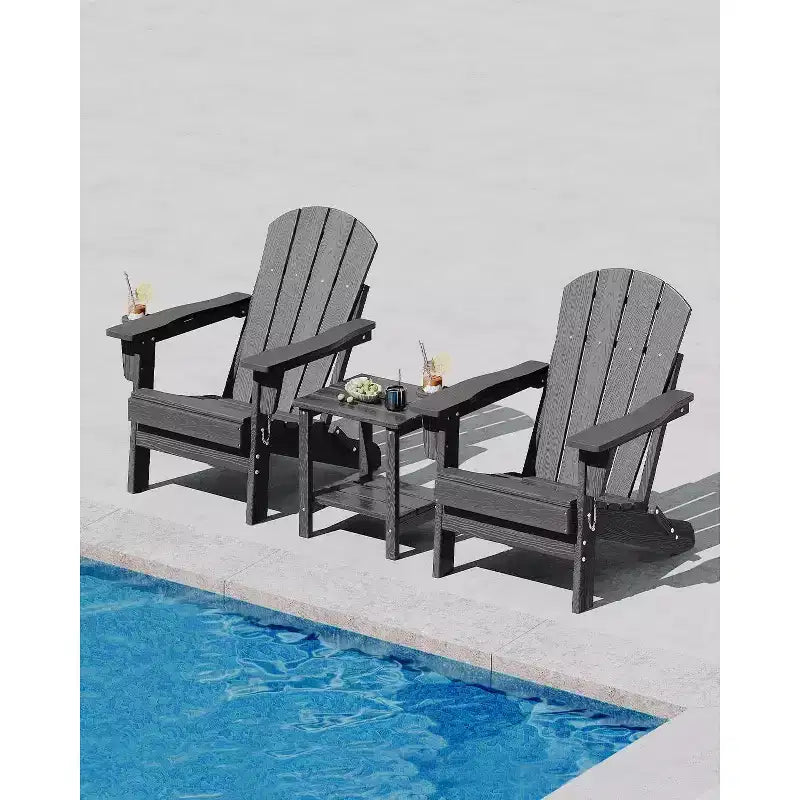 Chaise pliante avec table d'appoint intégrée