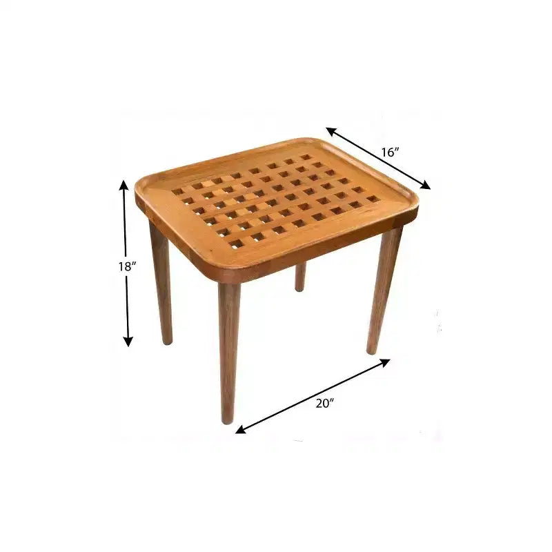 Table d'appoint rectangulaire en bois massif brun (18 po)