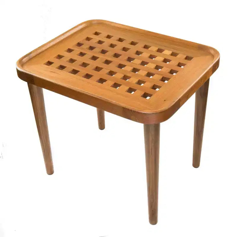 Table d'appoint rectangulaire en bois massif brun (18 po)