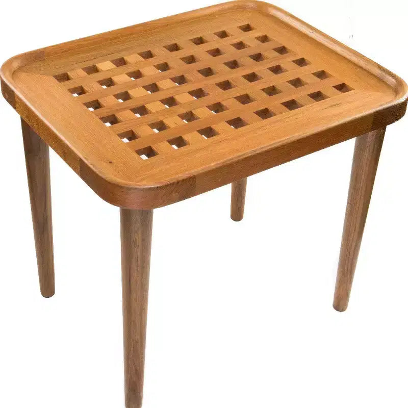 Table d'appoint rectangulaire en bois massif brun (18 po)
