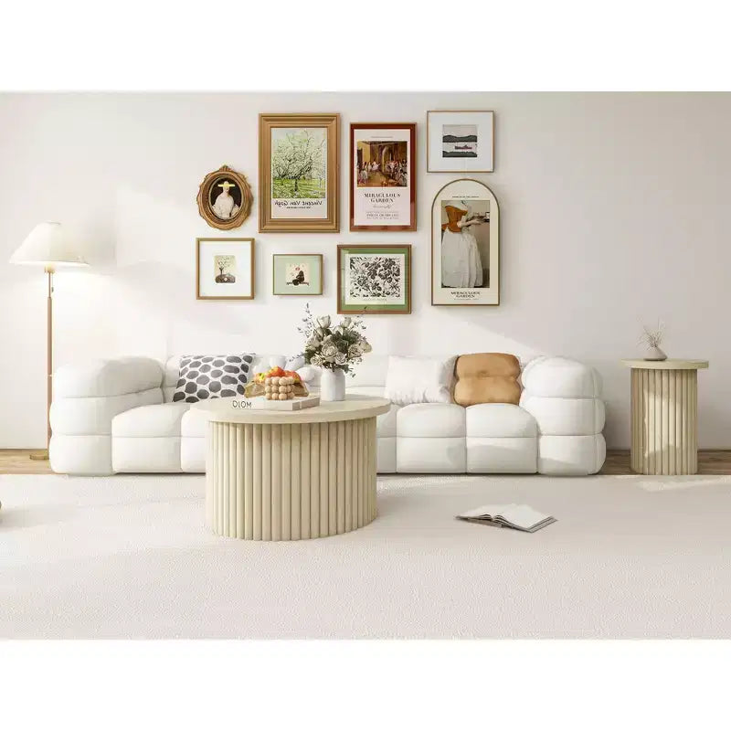 Table basse ronde encastrée