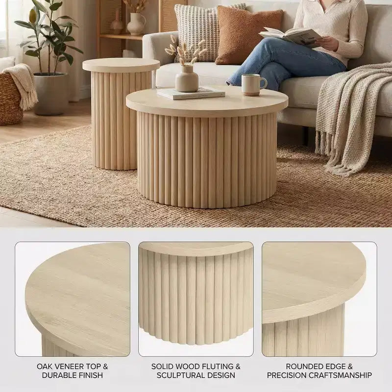 Table basse ronde encastrée