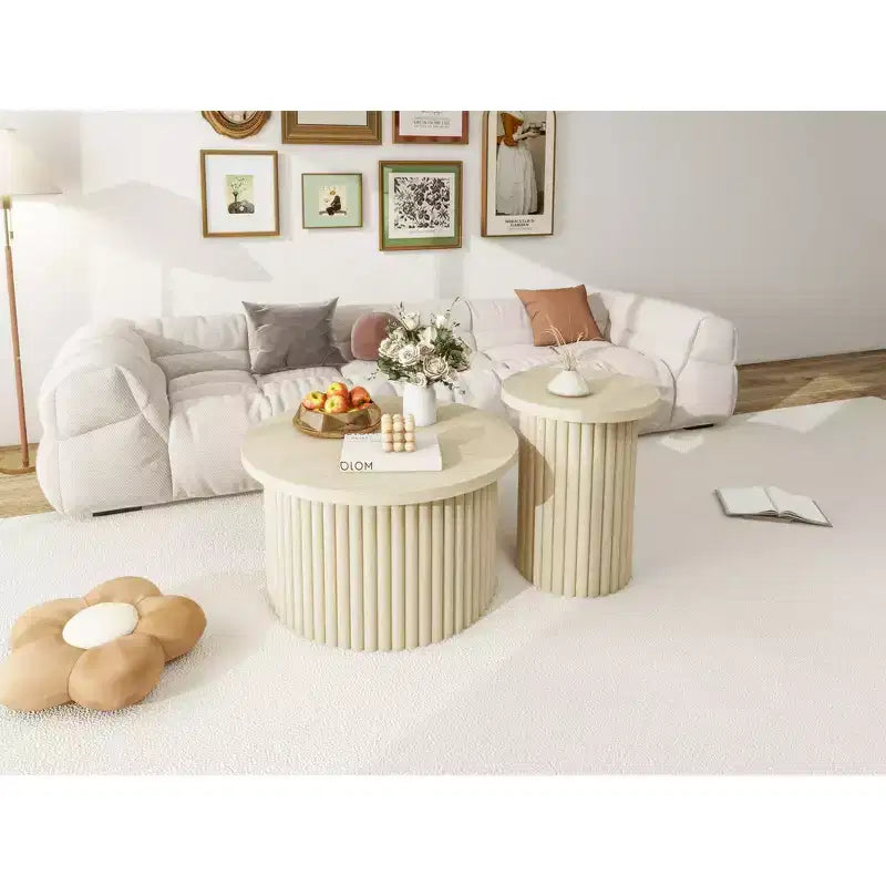 Table basse ronde encastrée