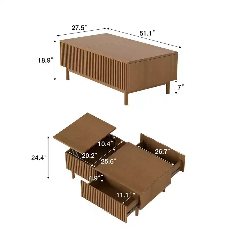 Table basse moderne réglable en hauteur