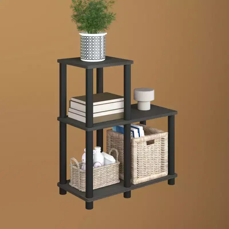 Étagère décorative ouverte en L, bibliothèque d'appoint polyvalente