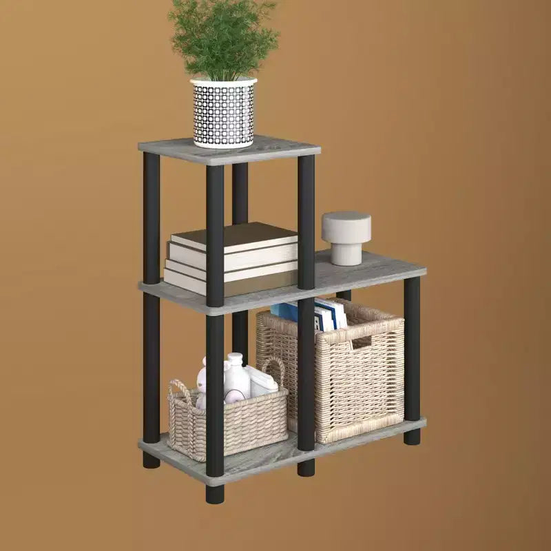 Étagère décorative ouverte en L, bibliothèque d'appoint polyvalente
