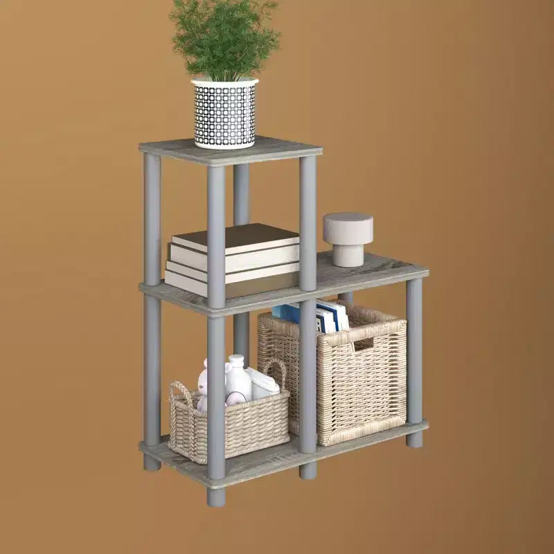Étagère décorative ouverte en L, bibliothèque d'appoint polyvalente