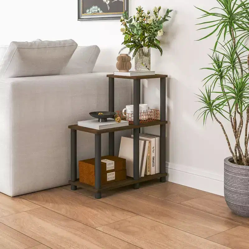 Étagère décorative ouverte en L, bibliothèque d'appoint polyvalente