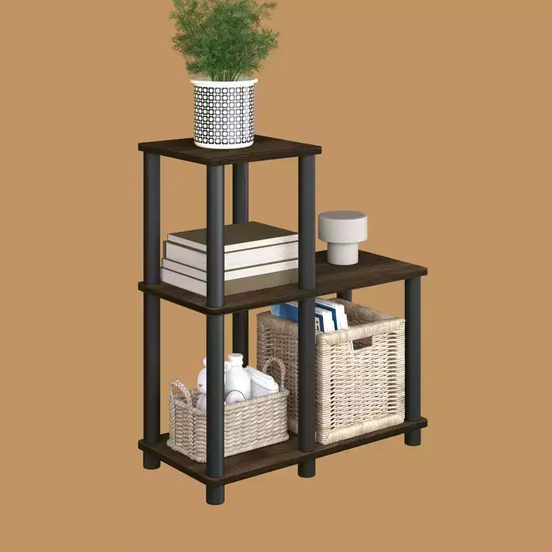 Étagère décorative ouverte en L, bibliothèque d'appoint polyvalente