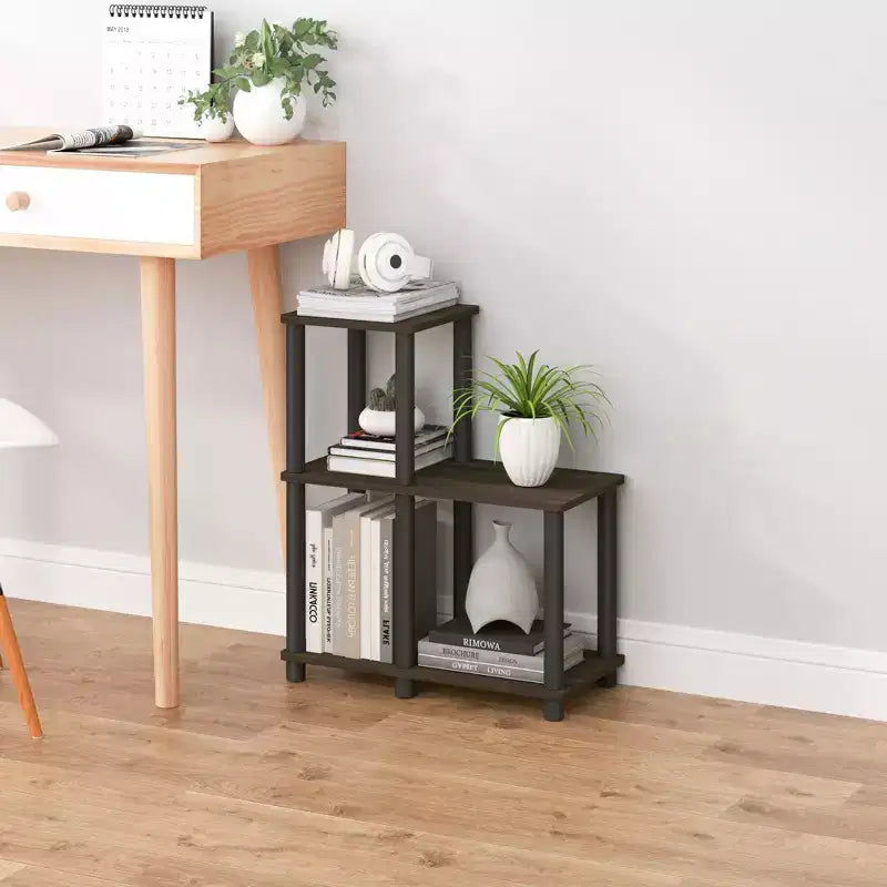 HOMLUX L-Shaped Open Decorative Bookshelf Multipurpose Accent Bookcase