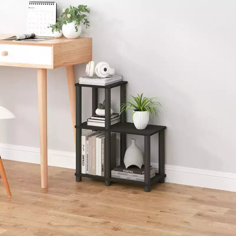 Étagère décorative ouverte en L, bibliothèque d'appoint polyvalente