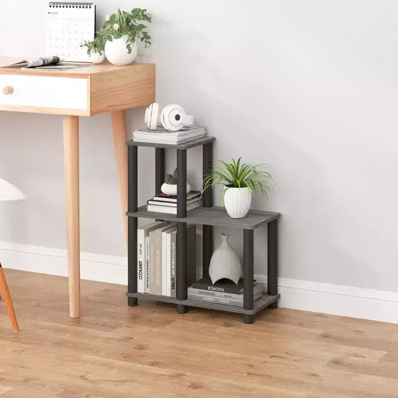 Étagère décorative ouverte en L, bibliothèque d'appoint polyvalente
