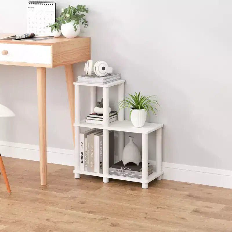 Étagère décorative ouverte en L, bibliothèque d'appoint polyvalente