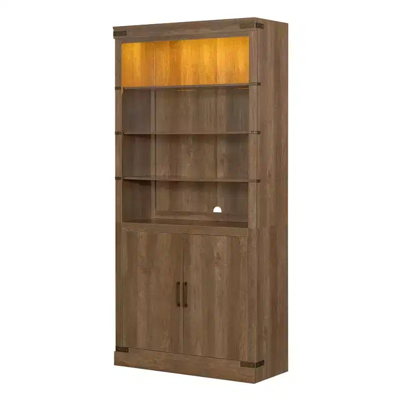 Bibliothèque haute double porte de style fermette