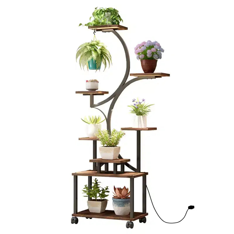 Support de plantes d'angle de 157 cm de haut avec lumières