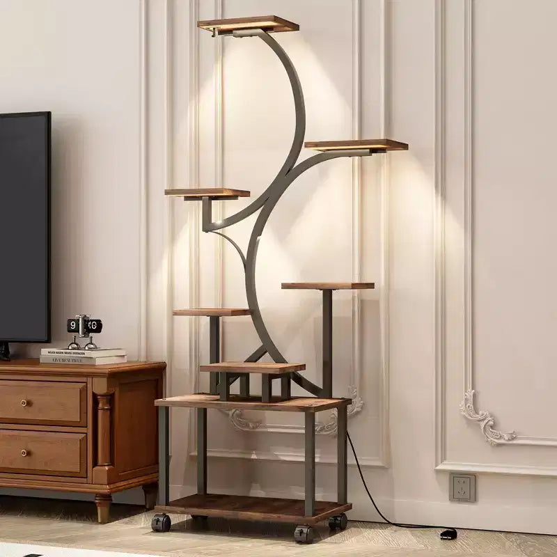 Support de plantes d'angle de 157 cm de haut avec lumières