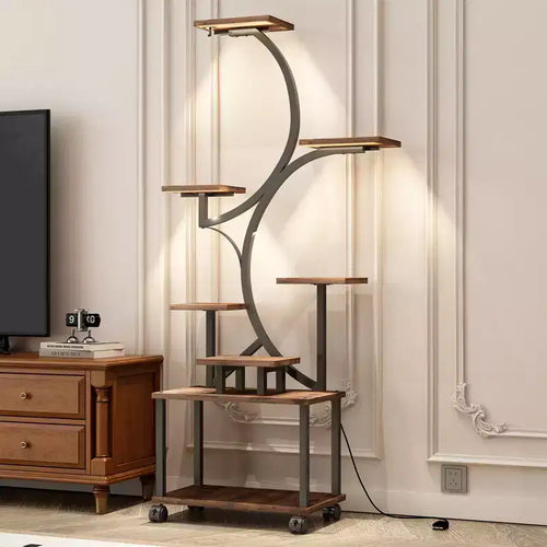 Support de plantes d'angle de 157 cm de haut avec lumières