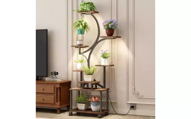 Support de plantes d'angle de 157 cm de haut avec lumières