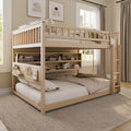Whisen Full XL over Queen Bunk Bed with Integrated Shelving, Color-Changing Lights and Pegboard
