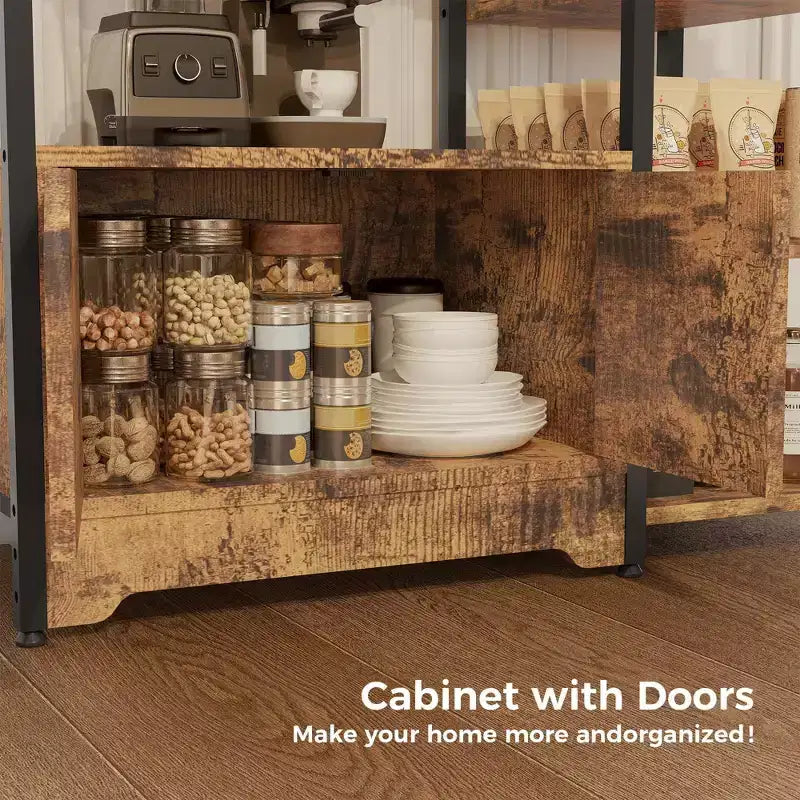 Mini meuble bar à café – Étagère d'angle et buffet autonome de 32 pouces