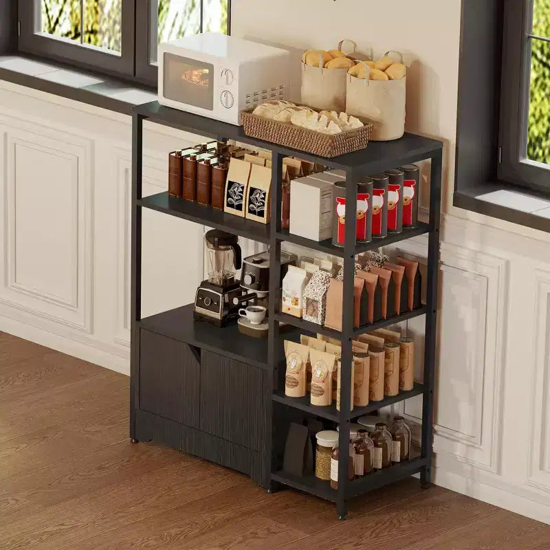 Mini meuble bar à café – Étagère d'angle et buffet autonome de 32 pouces