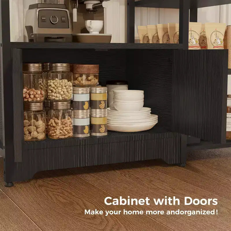 Mini meuble bar à café – Étagère d'angle et buffet autonome de 32 pouces